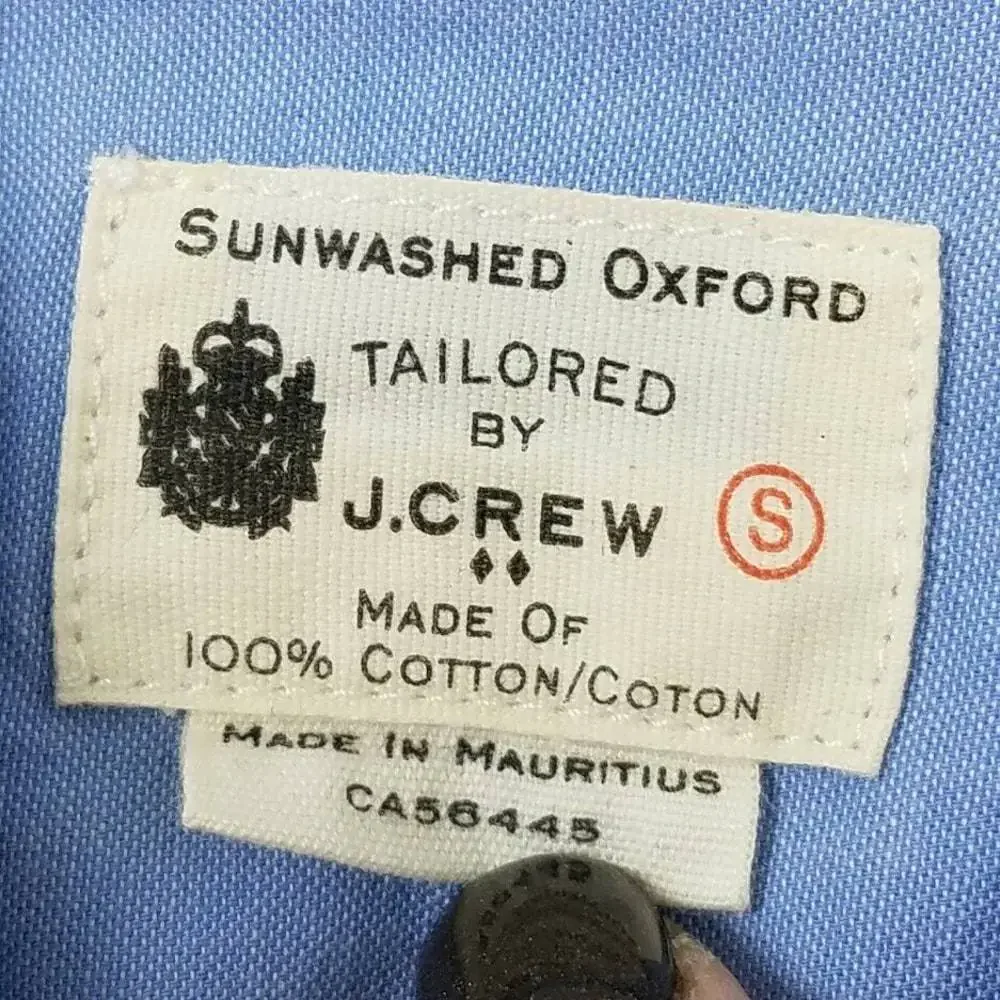 J. Crew White and Light Blue Two-Tone Button-Down Shirt